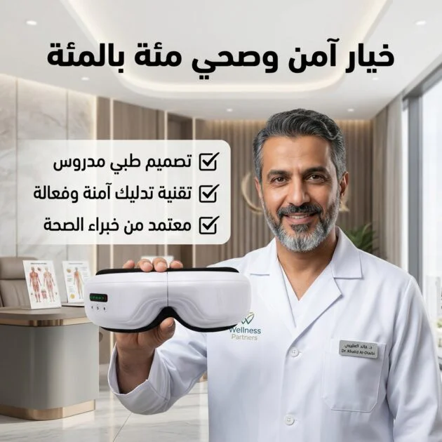 جهاز تدليك ومساج العينين الذكي بتقنية الضغط الحراري والبلوتوث (Smart Eye Massager).